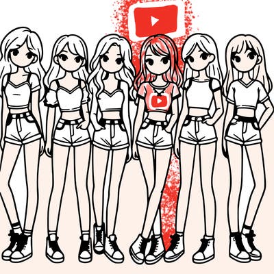 a group of girls wearing crop tops and shorts