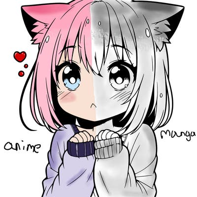 shy anime catgirl