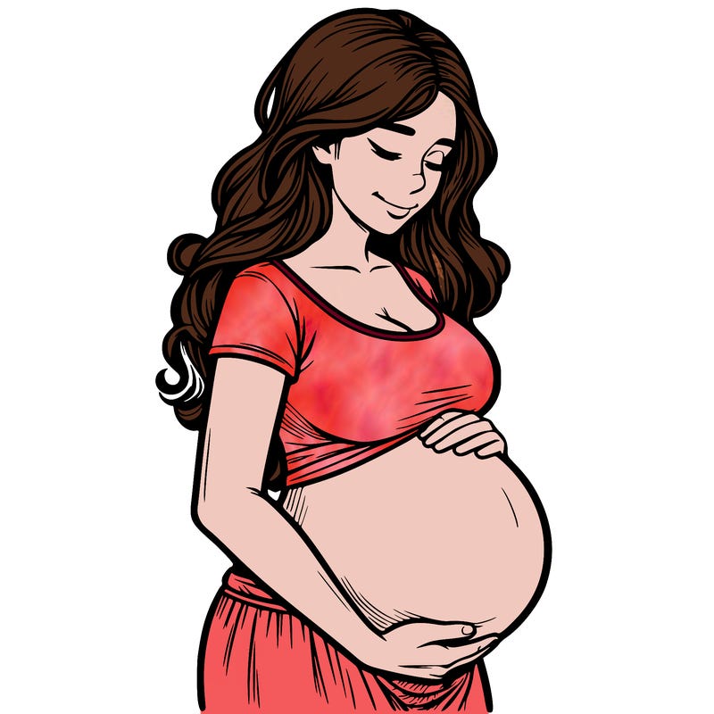 woman heavily pregnant realistic
