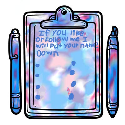 blank clip board with pen