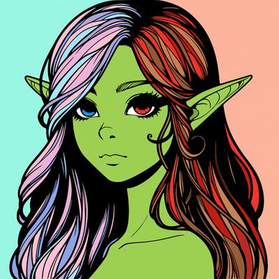 elf girl realistic dark fantasy