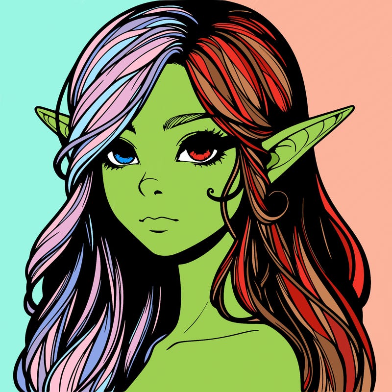 elf girl realistic dark fantasy