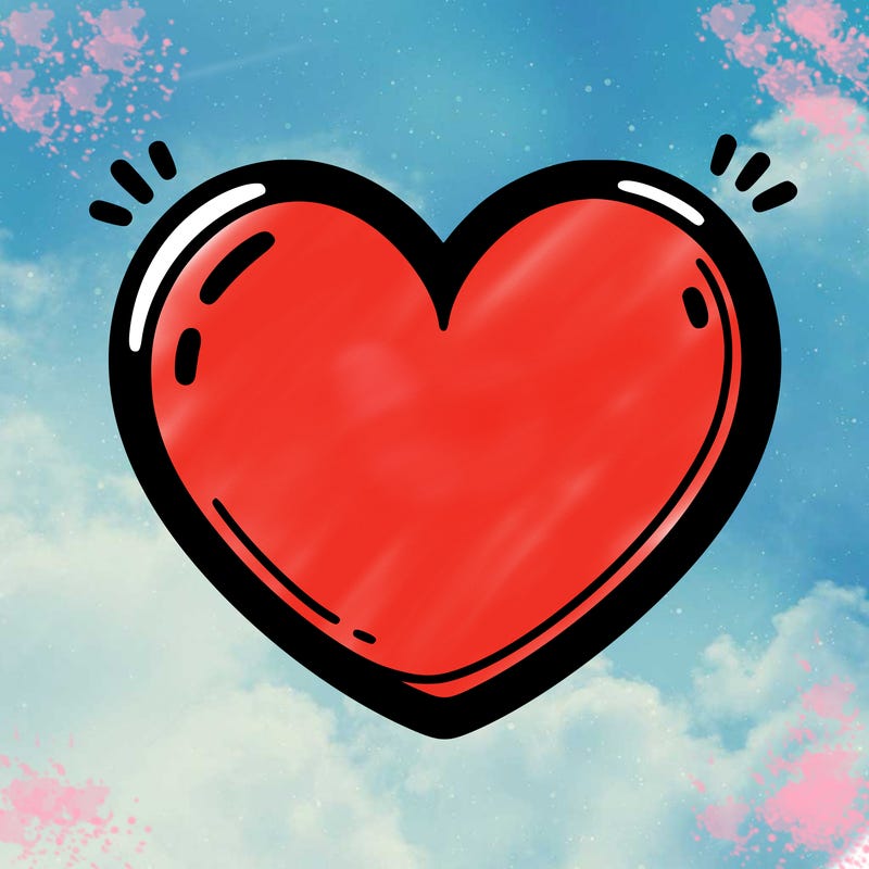 white heart with no out line