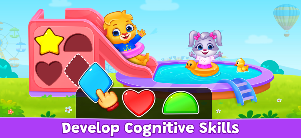 Colors & Shapes - Learn Color - Un niño pequeño emparejando formas en la aplicación educativa Colores y Formas para desarrollar habilidades cognitivas.