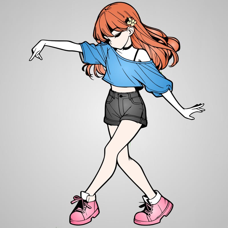 realistic girl danceing