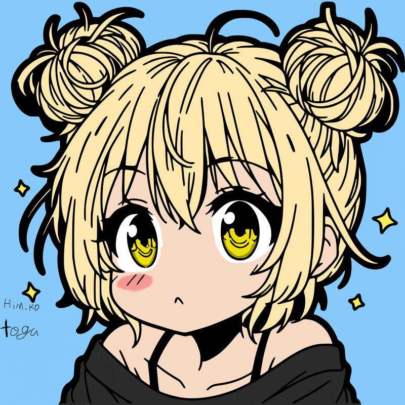 a manga girl with messy small buns