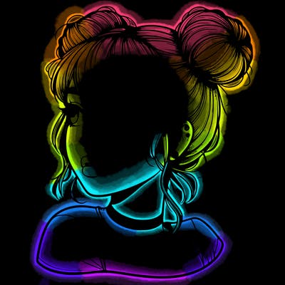 realistic girl with spacebuns