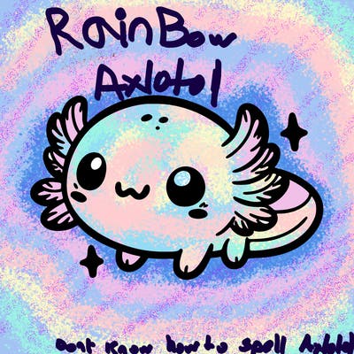 cute easy baby axolotl