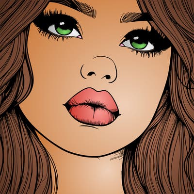 really realistic girl with lips