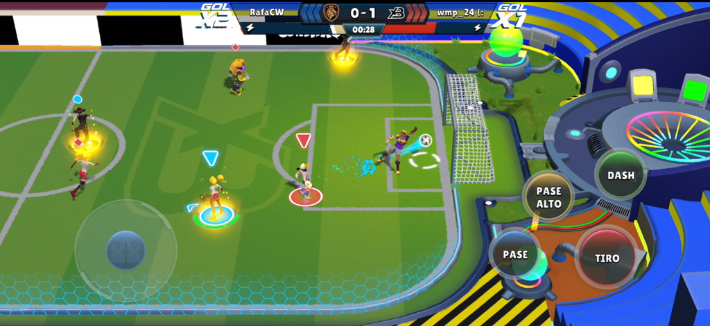 Kings League Clash of Captains - A live soccer match in Kings League Clash of Captains featuring arcade graphics and on screen controls