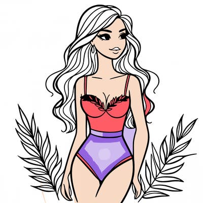 beautiful woman bathing suit