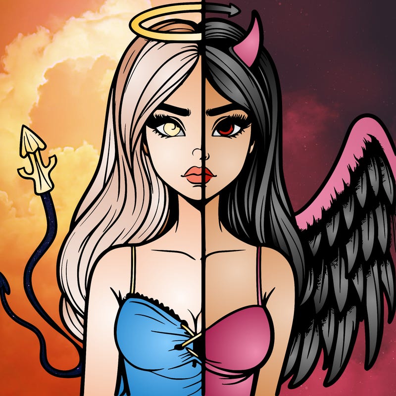 devil vs angel realistic girl