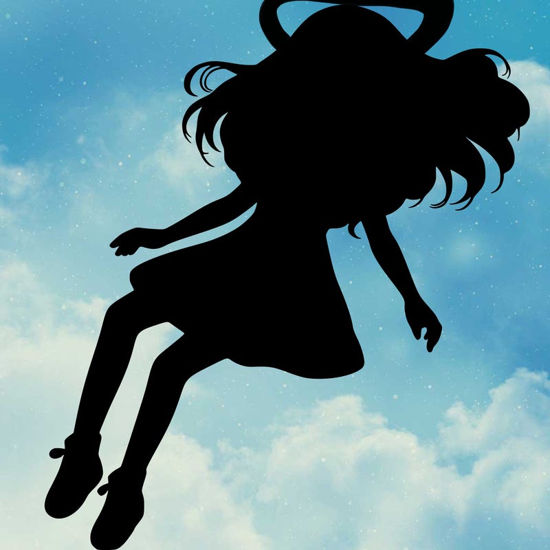 realistic girl floating