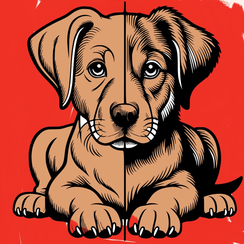 realistic dog split picture