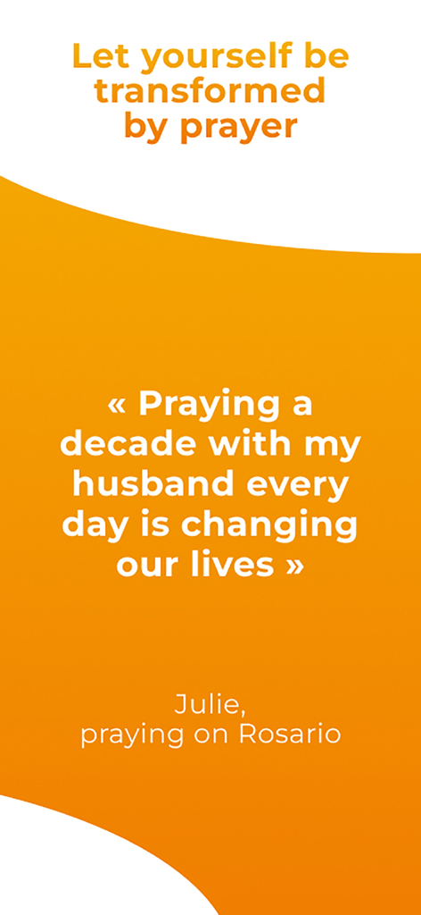 Rosario - Pray the Rosary - Testimonianza dell'utente Julie su come la preghiera quotidiana sull'app Rosario sta cambiando la sua vita