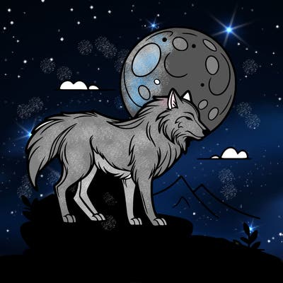 wolf moonlight