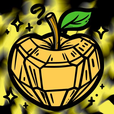 very shiny crystal apple