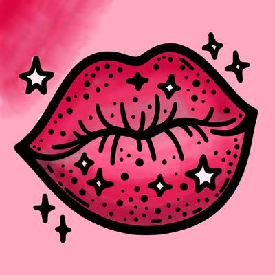 glittery lip