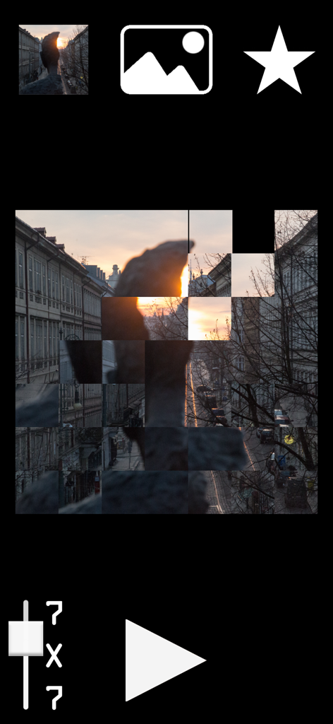 Image Mind Shuffle - Image Mind Shuffle 7x7 sliding puzzle of a city scene