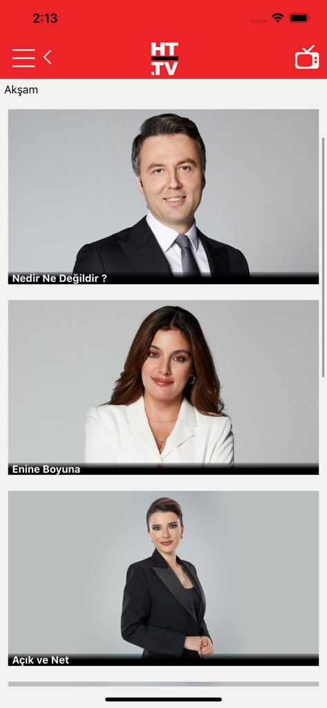 Haberturk TV HD - Screenshot of Haberturk TV HD app showing evening news program presenters