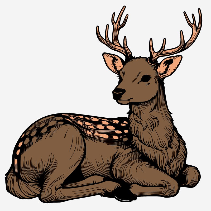 realistic deer with antlers