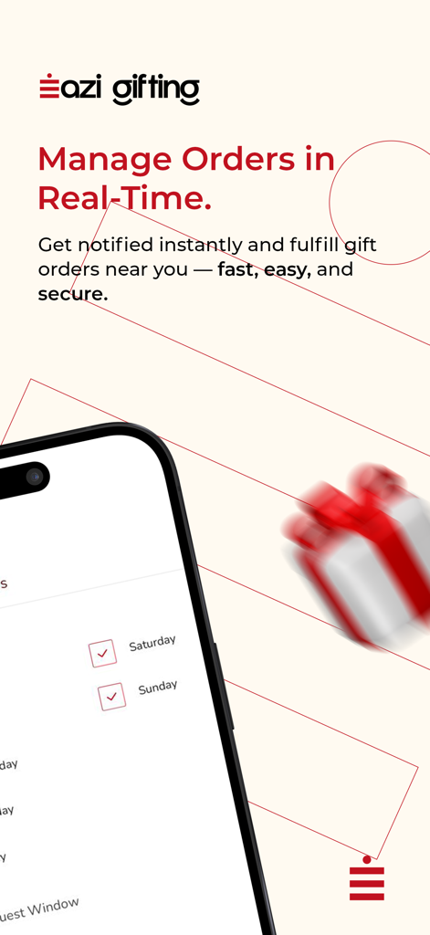 Eazi Gifting Vendor - Eazi Gifting Vendor app interface displaying the manage orders in real-time feature