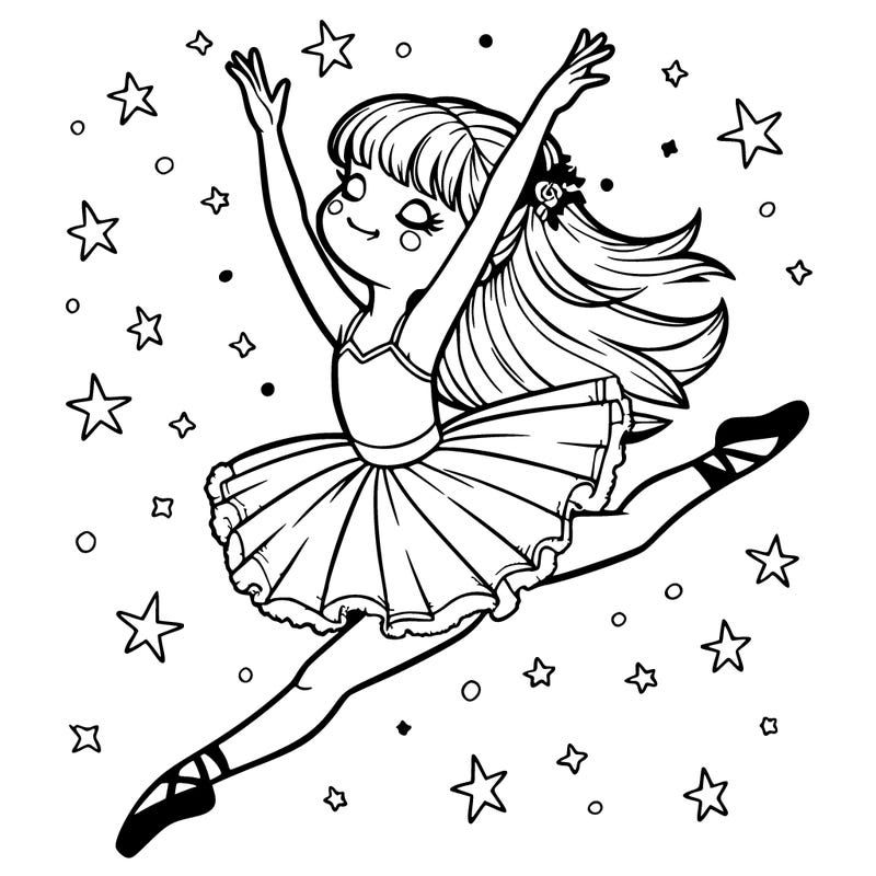 girl ballerina leaping into the sky
