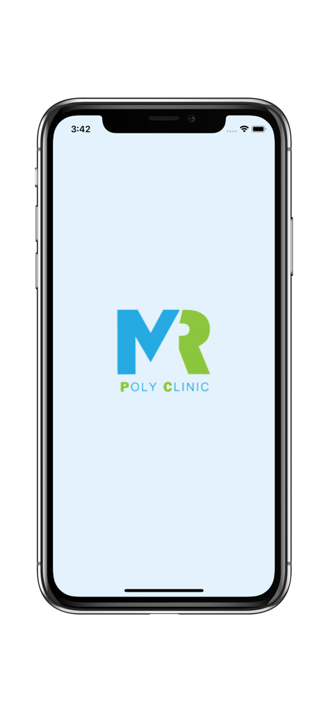 MR PolyClinics - MR PolyClinic app splash screen with logo