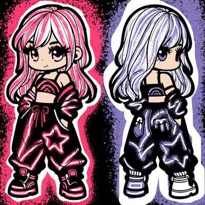 girl in crop top and baggy pants