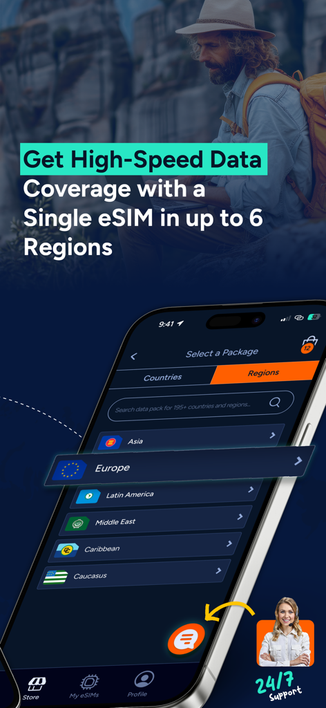 WowoSim - WowoSim app interface for selecting regional high-speed travel data plans