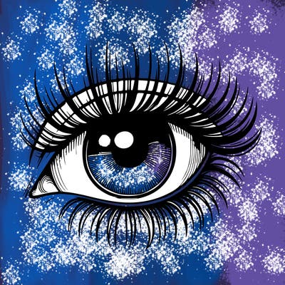 realistic eye with long lashes