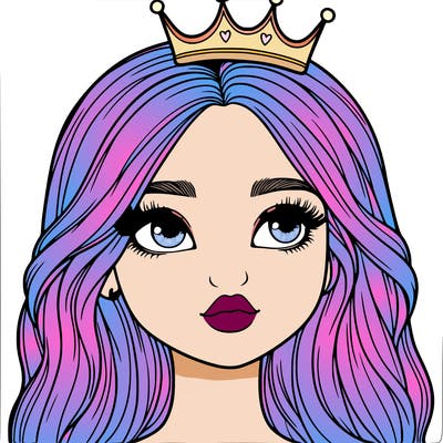 a realistic girl with a crown on