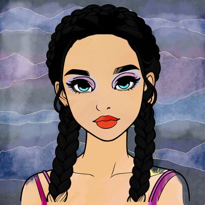 realistic girl with braids