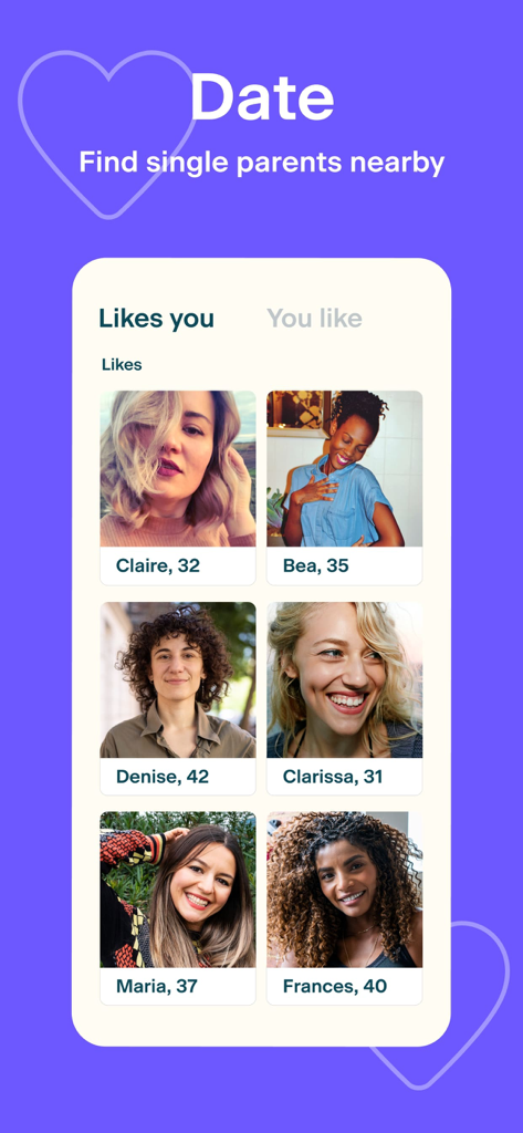 Stir: Single Parent Dating App - Stir dating app interface displaying a grid of single parent profiles who have liked the user.
