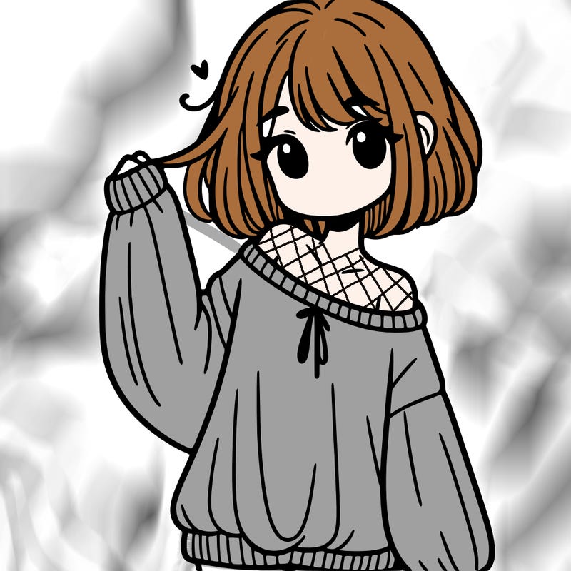 girl in baggy sweater hanging off her shoulder