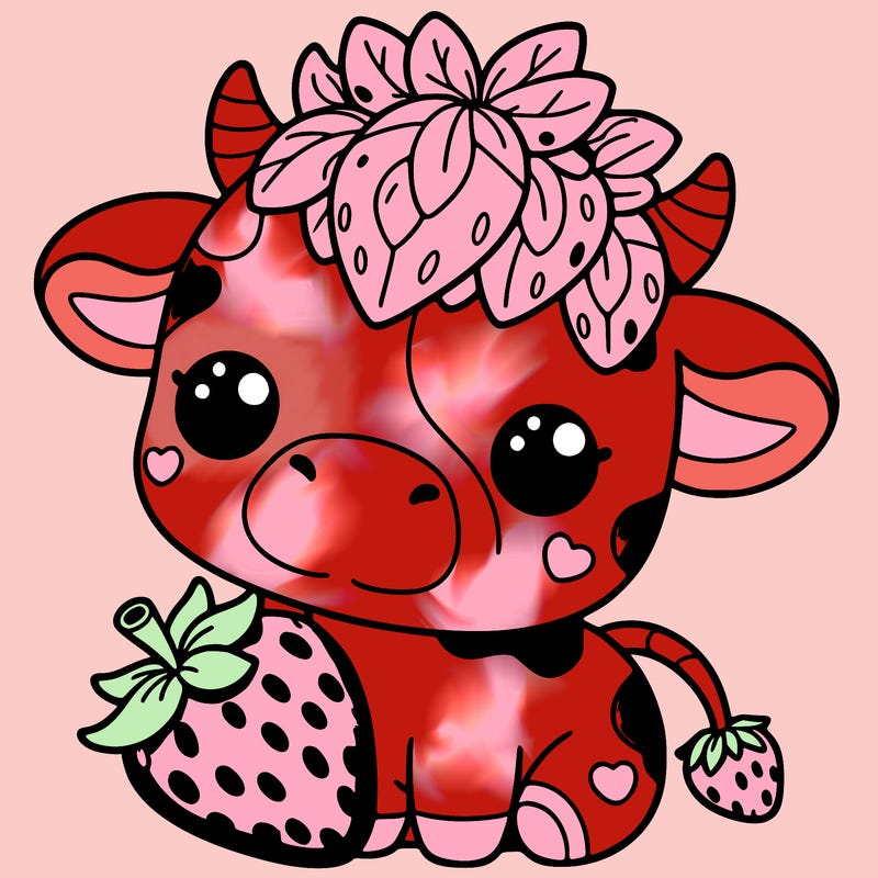 cute strawberry cow