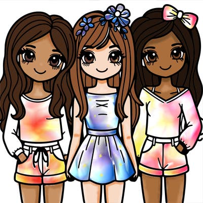 trio of girl best friends