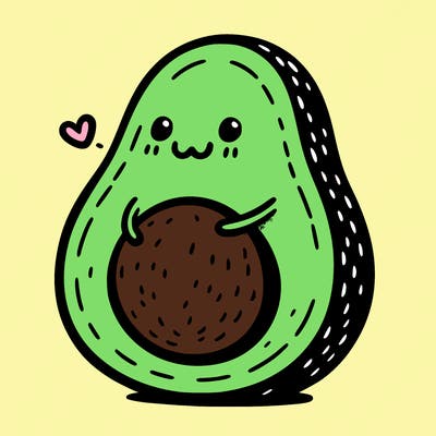 an avocado hugging an avocado