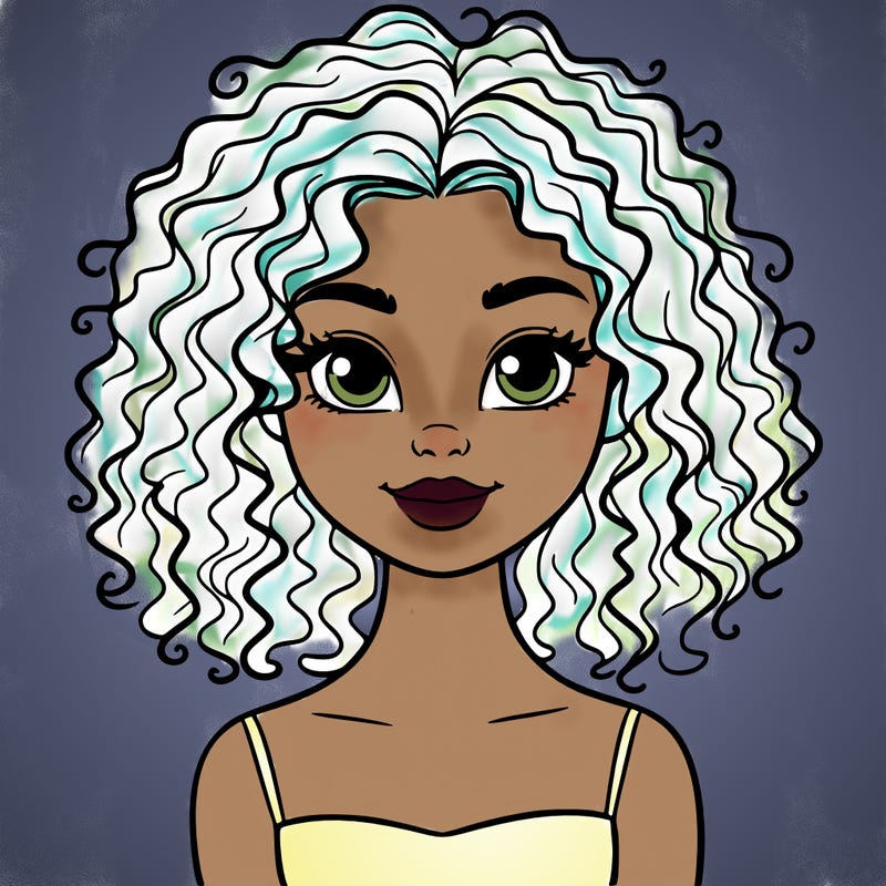 woman with curly hair