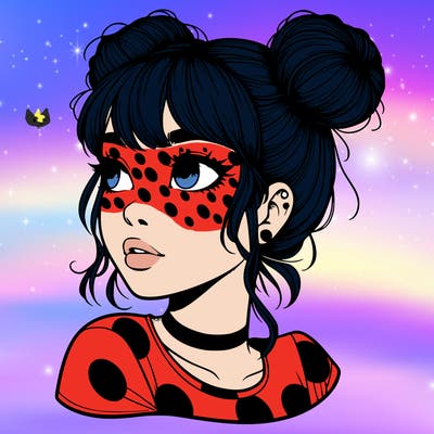 realistic girl with spacebuns