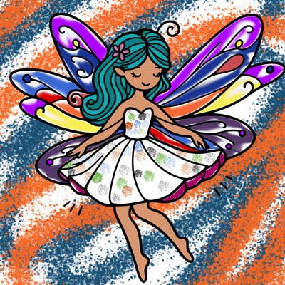create a fairy with wings flying