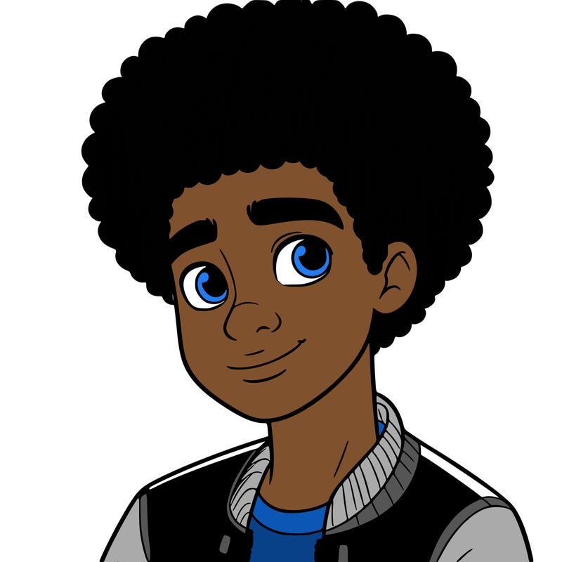 teen boy with afro