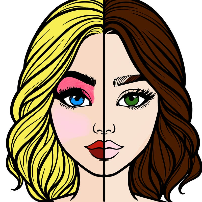 realistic girl split half