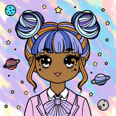 space buns on preppy girl