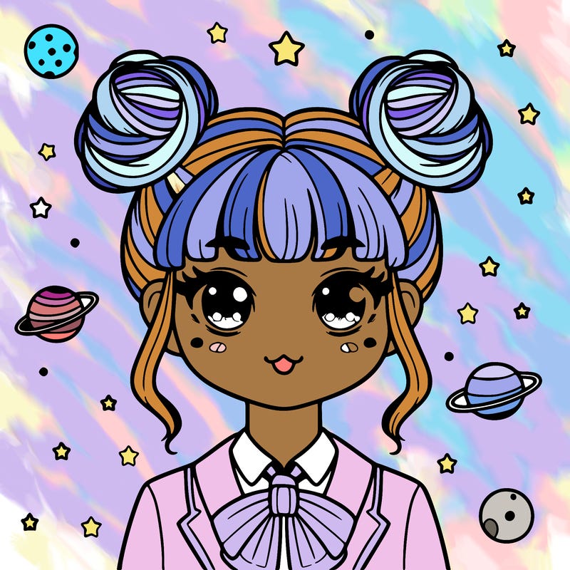 space buns on preppy girl