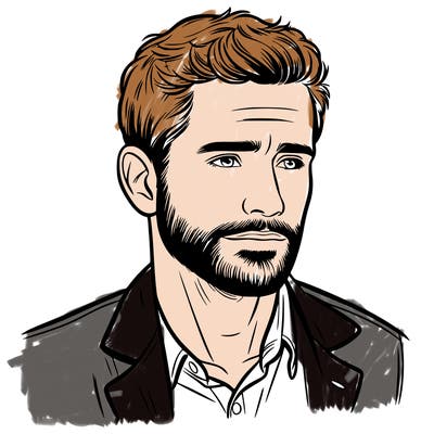 a man with a small beard realistic