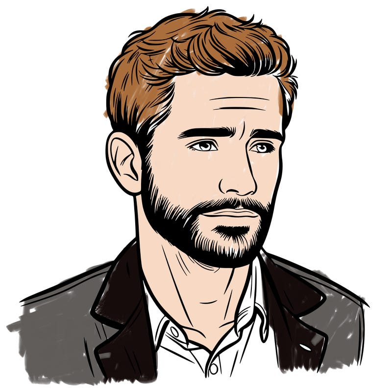 a man with a small beard realistic