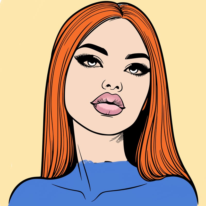 realistic woman with full lips