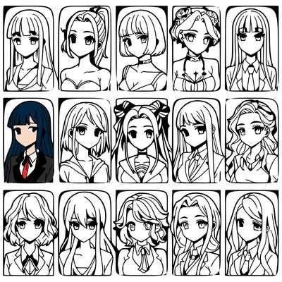 girls that look diffrent anime