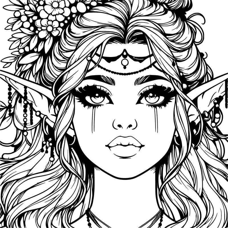 realistic magical beautiful female orc with oversized features